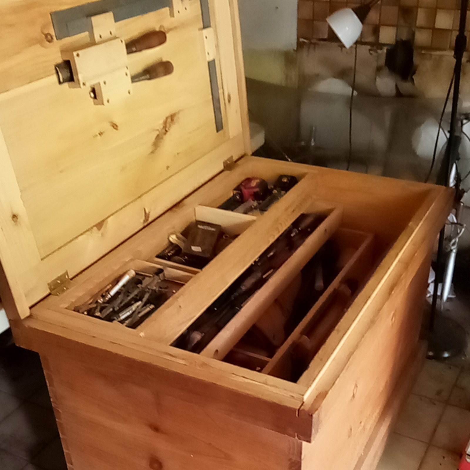 Handmade storage cabinet for tools
